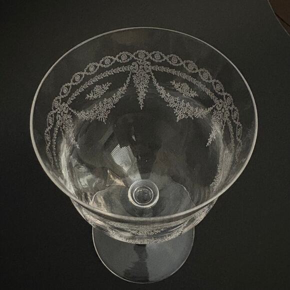 Set of 2 Vintage/Antique Optic Water Glasses Czechoslovakia 1927 Floral - Picture 3 of 9